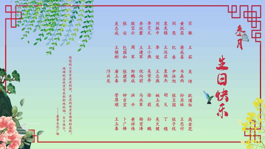 【生日祝?！抗ё?月生日的員工生日快樂(lè)！